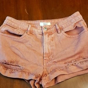 Forever 21 Distressed Cutoff Shorts Pink Sand EUC